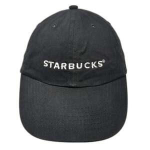 Starbucks Baseball Cap Black One Size Embroidered Cotton Strapback Hat Coffee